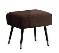 GIZNXBA Repose-Pieds Rectangulaire pour Salon Ottoman Pouf Rembourré Petit Repose-Pieds pour Canapé avec Pieds Métalliques Banc À Chaussures pour Chambre À Coucher Ou Entrée(Bruin,80CM)