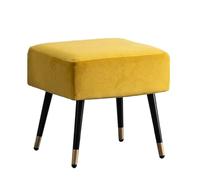 GIZNXBA Repose-Pieds Rectangulaire pour Salon Ottoman Pouf Rembourré Petit Repose-Pieds pour Canapé avec Pieds Métalliques Banc À Chaussures pour Chambre À Coucher Ou Entrée(Yellow,45CM)