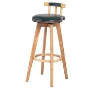 GIZNXBA Tabourets De Bar Pivotant Chaise Haute Cuisine 29 Pouces avec Dossier Bas Chaise De Bar Rembourrées en Cuir avec Pieds en Bois pour Îlot De Cuisine, Salle À Manger(Groen)