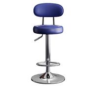 GIZNXBA Tabourets De Bar Reglables avec Dossier Chaise De Bar Haute Pivotants Chaise Haute Cuisine en Cuir Rembourrées À Hauteur De Comptoir pour Restaurant, Bureau, Salle À Manger(/Blue B)