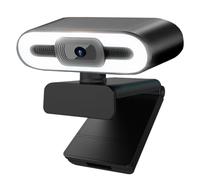 GIZNXBA Webcam avec Microphone pour Le Streaming, Audio Stéréo Clair, Éclairage D'appoint À Trois Niveaux, Correction De La Lumière HD, pour Les Webinaires, Les Conférences(2K)