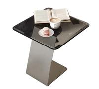 GJ Table Basse carrée en Verre, Table d'appoint créative et Tendance avec Cadre en métal, Table d'angle multifonctionnelle, for Salon, Bureau, Chambre à Coucher, Bureau(50x50cm)