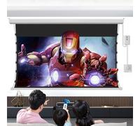 GJBMXSM Écran de Projection Motorisé 72 Pouces, Toile Retroprojecteur avec télécommande, Fixation Mur ou Plafond, pour Home Cinéma et Entreprise, Formats 4:3/16:9, HD 4K 3D 72inch(16:9)