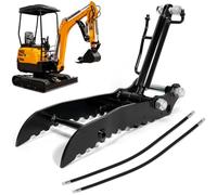 GJBMXSM Pince Hydraulique Acier MN pour Mini Pelleteuse, Grappin Métallique Auxiliaire à Fixation Simple/Triple, Clip Hydraulique pour Le Pouce, Accessoire Petites-Pelle,Singleholethumbclip