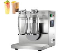 GJBMXSM Shaker électrique à Double Tête pour Thé Au Lait, Cocktails, Thé Aux Perles, Boba, Jus, Café, Vin, avec Acier Inoxydable Et 2 Tasses Doubles De 1 000 ML, Minuterie Numérique De 6 à 120 s