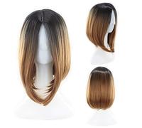 GJBXP 12 pouces Court Bob Perruques Pour Femmes Cheveux Synthétiques Anime Cosplay Deux Tons Noir Rose Gris Bleu Vert Rouge Pourpre Blonde Ombre Perruque noir brun