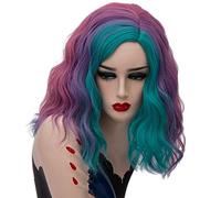 GJBXP 14 pouces Court Ondulé Coloré Perruque Arc-En-Cheveux Synthétiques Cheveux Halloween Costume Anime Cosplay Orange Ombre Partie Perruques Pour Les Femmes coloré 6