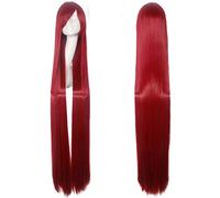 GJBXP 150 cm Super Longue Raide Perruque Noir Blonde Blanc Bleu Rouge Blonde Anime Cosplay Perruques Pour Femmes Halloween Costume Synthétique Cheveux rouge