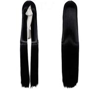 GJBXP 150cm Droite Long Anime Cosplay Perruque Avec Une Frange Synthétique Cheveux Noir Bleu Pourpre Rouge Orange Blanc Perruques Pour Femmes Rose Net noir