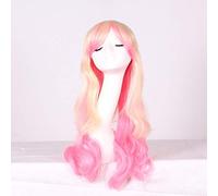 GJBXP 26 pouces Mode Pas Cher Longue Ondulée Couleur Femme Perruques Anime Cosplay Halloween Lolita Bleu Pourpre Vert Ombre Perruque Avec Bangs 08