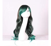 GJBXP 26 pouces Mode Pas Cher Longue Ondulée Couleur Femme Perruques Anime Cosplay Halloween Lolita Bleu Pourpre Vert Ombre Perruque Avec Bangs 03