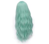 GJBXP 28 pouces Longue Bouclés Bleu Blonde Vert Rose Perruque Synthétique Cheveux Naturels Anime Cosplay Halloween Costume Parti Perruques Pour Les Femmes vert 6