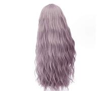 GJBXP 28 pouces Longue Bouclés Bleu Blonde Vert Rose Perruque Synthétique Cheveux Naturels Anime Cosplay Halloween Costume Parti Perruques Pour Les Femmes argent gris 7