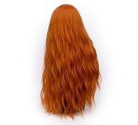 GJBXP 28 pouces Longue Bouclés Bleu Blonde Vert Rose Perruque Synthétique Cheveux Naturels Anime Cosplay Halloween Costume Parti Perruques Pour Les Femmes orange