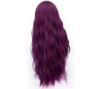 GJBXP 28 pouces Longue Bouclés Bleu Blonde Vert Rose Perruque Synthétique Cheveux Naturels Anime Cosplay Halloween Costume Parti Perruques Pour Les Femmes violet 8