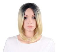 GJBXP 30 cm Droite Courte Ombre Perruque Cosplay Anime Résistant À La Chaleur Synthétique Cheveux Femmes Noir Noir Bleu Gris Rose Court Bob Perruques Pour La Partie blonde