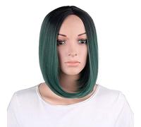 GJBXP 30 cm Droite Courte Ombre Perruque Cosplay Anime Résistant À La Chaleur Synthétique Cheveux Femmes Femmes Noir Bleu Gris Rose Court Bob Perruques Pour La Fête verte