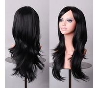 GJBXP 70 cm Pas Cher Longue Perruque Ondulée Synthétique Cheveux Blanc Noir Rouge Pourpre Vert Bleu Blond Anime Perruques Cosplay Pour Halloween Costume Party 05