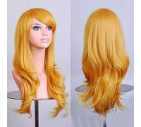 GJBXP 70 cm Pas Cher Longue Perruque Ondulée Synthétique Cheveux Blanc Noir Rouge Pourpre Vert Bleu Blond Anime Perruques Cosplay Pour Halloween Costume Party 08