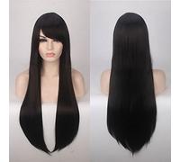 GJBXP 80 cm Pas Cher Longue Ligne Droite Perruque Rouge Bleu Vert Violet Noir Blonde Cheveux Perruques Pour Femmes Résistant À La Chaleur Synthétique Anime Cosplay Cheveux 01