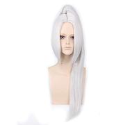 GJBXP 80Cm Destin Grand Ordre Anime Cheveux Argent Blanc Noir Cosplay Perruque Avec Griffe Queue De Cheval Droite Halloween Costume Perruques Pour Hommes Argent Blanc