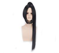 GJBXP 80Cm Destin Grand Ordre Anime Cheveux Argent Blanc Noir Cosplay Perruque Avec Griffe Queue De Cheval Droite Halloween Costume Perruques Pour Hommes Noir