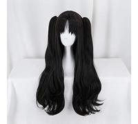 GJBXP 80cm Destin nuit, Tohsaka Rin Perruque Cosplay Longue Ondulée Noir Blonde Cheveux Synthétiques Destin Grand Ordre Anime Perruques Avec Des Queues De Cheval Noir