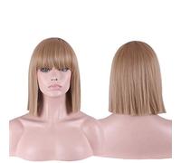 GJBXP Anime Synthétique 12 pouces Droite Bob Perruques Pour Les Femmes Bleu Noir Blanc Pourpre Gris Court Perruque Cosplay Femelle Haute Température Fibre blonde
