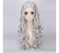 GJBXP Biamoxer Game Of Thrones Saison 7 Daenerys Targaryen Jon Snow Perruques Cosplay Pour La Fête De L'Halloween Femmes 75Cm Hommes 36Cm Argent