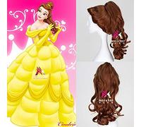 GJBXP Blanche-Neige Cheveux Ralph Brise L'Internet Cosplay Perruque Princesse Rapunzel Belle Aurora Mérida Moana Cendrillon Jasmine Ariel Tiana Belle