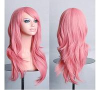 GJBXP Cos anime perruque perruque cheveux longs bouclés cosplay couleur capuche de scène 25 pouces, jaune rose