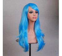 GJBXP Cos anime perruque perruque longue cheveux bouclés cosplay couleur capuche de scène 25 pouces, jaune ciel bleu