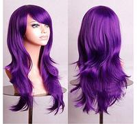 GJBXP Cos anime perruque perruque longue cheveux bouclés cosplay couleur stade capuche 25 pouces, jaune violet