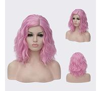 GJBXP Court Bob Ondulé Bouclés Perruque Rose Ombre Perruques pour Filles Résistant À La Chaleur Fibre Synthétique Harajuku Cosplay Cheveux 14 pouces et 21 Couleurs Om-820