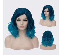 GJBXP Court Bob Ondulé Bouclés Perruque Rose Ombre Perruques pour Filles Résistant À La Chaleur Fibre Synthétique Harajuku Cosplay Cheveux 14 pouces et 21 Couleurs Om-832