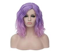 GJBXP Court Bob Ondulé Bouclés Perruque Rose Ombre Perruques pour Filles Résistant À La Chaleur Fibre Synthétique Harajuku Cosplay Cheveux 14 pouces et 21 Couleurs Om-833