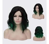 GJBXP Court Bob Ondulé Bouclés Perruque Rose Ombre Perruques pour Filles Résistant À La Chaleur Fibre Synthétique Harajuku Cosplay Cheveux 14 pouces et 21 Couleurs Om-840