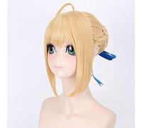 GJBXP Destin Séjour Nuit Arturia Pendragon Sabre Cosplay Perruque Blonde Gris Stylé Updo Anime Costume Pleines Perruques Pour La Fête 3 Couleurs blond
