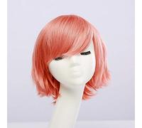 GJBXP Fahion Pas Cher Synthétique Court Hommes Perruque Blanc Pourpre Bleu Jaune Noir Argent Gris Vert Rouge Anime Cosplay Perruques Pour La Fête 30cm rose rouge