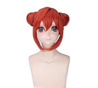 GJBXP GINTAMA Kagura Orange Rouge Court Perruque Cosplay Avec Chignon Perruques Synthétiques Résistant À La Chaleur Pour Les Femmes Halloween Costumes PL-093