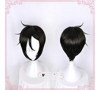 GJBXP Kuroshitsuji Phantomhive Sebastian Michaelis Perruque Cosplay Anime Noir Butler Ciel Court Noir Vert Cheveux Raides Noir