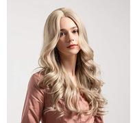 GJBXP Longue Blonde Brun Ondulé Perruques Avec Une Frange Pour Les Femmes Synthétique Noir Rouge Femme Cosplay Perruques Naturelles Résistant À La Chaleur Fibre Perruques De Cheveux Lc173