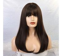 GJBXP Longue Ligne Droite Perruques Avec Bangs Naturel Synthétique Perruques Omber Blonde Pour Femmes Afro-Américain Cosplay Perruques Résistant À La Chaleur Fibre Lc167-5