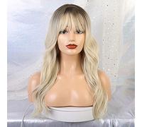 GJBXP Longue Ondulée Mixte Brun Cendré Blonde Haute Densité Haute Température Température Perruques Pour Les Femmes Noires/Blanches Sans Colle Ondulés Ondulés Cosplay Perruque De Cheveux Lc215