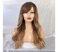 GJBXP Longue Ondulée Mixte Brun Cendré Blonde Haute Densité Température Perruques Synthétiques Pour Les Femmes Noires/Blanches Sans Colle Ondulés Ondulés Cosplay Perruque De Cheveux Lc218