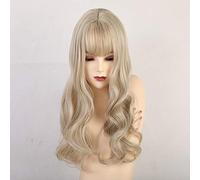 GJBXP Longue Perruques Synthétiques Avec Bangs Mixte Blonde Brun Perruques Vague Naturelle Pour Les Femmes Blanches Cosplay Perruques Résistant À La Chaleur Fibre Perruques Lc198-2