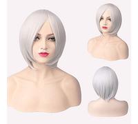 GJBXP Pas Cher Synthétique Court Cosplay Perruque Pourpre Rose Rouge Bleu Gris Blanc Bob Perruques Pour Les Femmes Résistant À La Chaleur Anime Cheveux 04