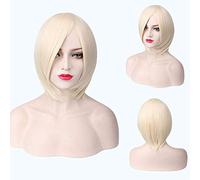 GJBXP Pas Cher Synthétique Court Cosplay Perruque Pourpre Rose Rouge Bleu Gris Blanc Bob Perruques Pour Les Femmes Résistant À La Chaleur Anime Cheveux 03