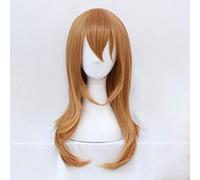 GJBXP Postiches Anime Cosplay Rose Net Perruques avec Frange 100% Résistant À Haute Température Fibre Lin Couleur Longue Cheveux Raides 26 pouces Outils De Soins Infirmiers