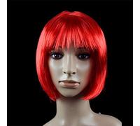 GJBXP Postiches Partie Boule Perruque Cheveux Ensemble Étudiant BOBO Cheveux Non-Mainstream Vague Tête Cosplay Rouge